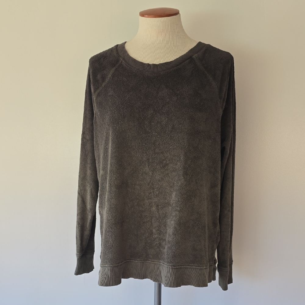 Olive Green Ombre Terry Sweatshirt